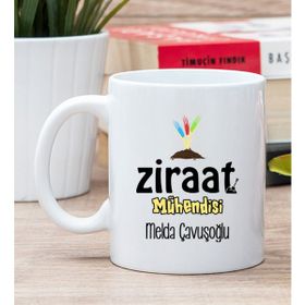 Hediye Dükkanı Kişiye Özel Ziraat Mühendisi Beyaz Kupa Bardak