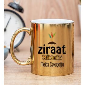 Hediye Dükkanı Kişiye Özel Ziraat Mühendisi Gold Kupa Bardak