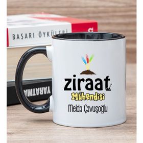 Hediye Dükkanı Kişiye Özel Ziraat Mühendisi Siyah Kupa Bardak
