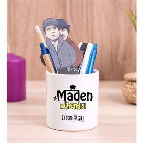 Hediye Dükkanı Maden Mühendisi Seramik Kalemlik