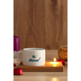 Hediye Dükkanı Memur Ahşap Altlıklı Mumlu Fincan