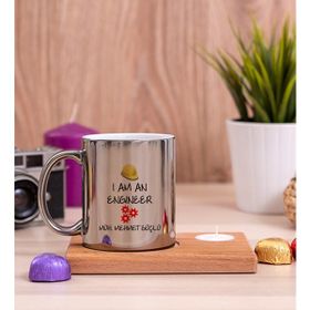 Hediye Dükkanı Mühendis Ahşap Altlıklı Mumlu Silver Kupa Bardak