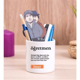 Hediye Dükkanı Öğretmen Kelime Anlamı Seramik Kalemlik