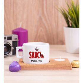 Hediye Dükkanı Savcı Ahşap Altlıklı Mumlu Fincan
