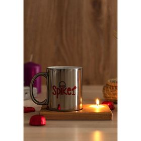 Hediye Dükkanı Spiker Ahşap Altlıklı Mumlu Silver Kupa Bardak
