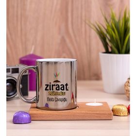 Hediye Dükkanı Ziraat Mühendisi Ahşap Altlıklı Mumlu Silver Kupa Bardak