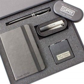 Hediye Rengi 23968 İsme Özel Exclusive Ayna Çakmak Siyah Kalem ve Defter Seti