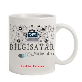 Hediye Rengi İsme Özel Bilgisayar Mühendisi Temalı M2 Kupa Bardak