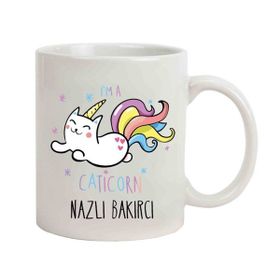 Hediye Rengi İsme Özel Caticorn Temalı M2 Kupa Bardak