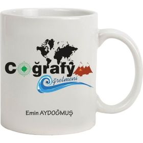 Hediye Rengi İsme Özel Coğrafya Öğretmeni Temalı Kupa Bardak