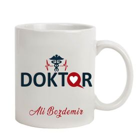Hediye Rengi İsme Özel Doktor Temalı Kupa Bardak