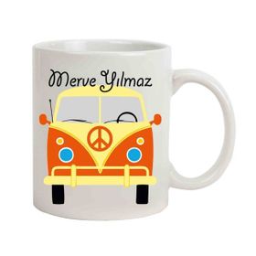 Hediye Rengi İsme Özel Nostaljik Vosvos Minibüs Temalı Kupa Bardak