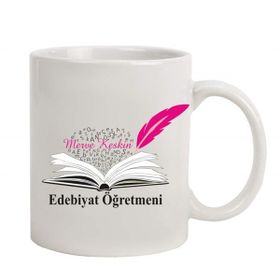 Hediye Rengi İsme Özel Öğretmen Temalı Kupa Bardak