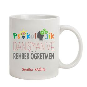 Hediye Rengi İsme Özel Psikolojik Danışman Temalı Kupa Bardak