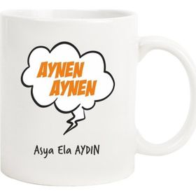Hediye Rengi İsme Özel Tasarımlı Aynen Aynen Kupa Bardak