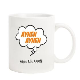Hediye Rengi İsme Özel Tasarımlı Aynen Aynen Kupa Bardak