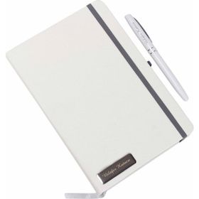 Hediye Rengi Kişiye Özel Beyaz Defter Kalem Hediye Seti