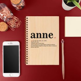 Hediye Sepeti Anneler Günü Hediyesi Ahşap Kapaklı Defter