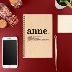 Hediye Sepeti Anneler Günü Hediyesi Ahşap Kapaklı Defter