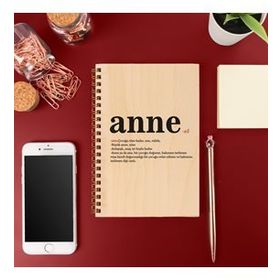 Hediye Sepeti Anneler Günü Hediyesi Ahşap Kapaklı Defter