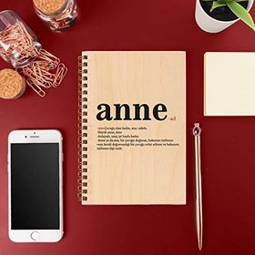 Hediye Sepeti Anneler Günü Hediyesi Ahşap Kapaklı Defter