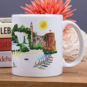 Hediye Sepeti Antalya Şehri Tasarımlı Hediye Kupa Bardak