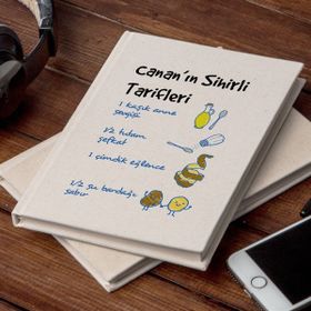 Hediye Sepeti Hamarat Annelere Yemek Tarifi Baskılı Kanvas Defter