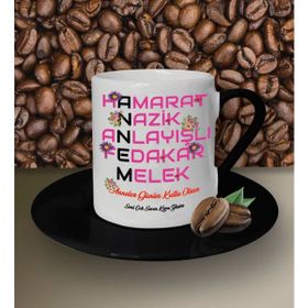 Hediye Zengini Kişiye Özel Annem Tasarımlı Siyah Kahve Fincanı