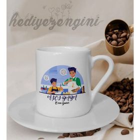 Hediye Zengini Kişiye Özel Aşçı Baba Temalı Beyaz Kahve Fincanı