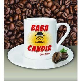 Hediye Zengini Kişiye Özel Baba Candır Tasarımlı Beyaz Kahve Fincanı