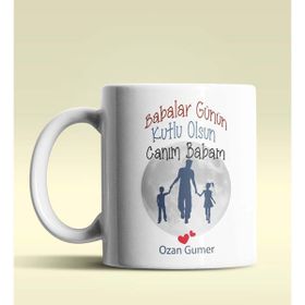 Hediye Zengini Kişiye Özel Babalar Günün Kutlu Olsun 12 Temalı Beyaz Kupa Bardak