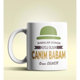 Hediye Zengini Kişiye Özel Babalar Günün Kutlu Olsun 4 Tasarım Beyaz Kupa Bardak