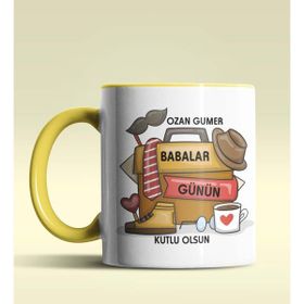 Hediye Zengini Kişiye Özel Babalar Günün Kutlu Olsun Tasarımlı Beyaz Kupa