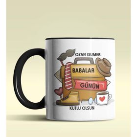Hediye Zengini Kişiye Özel Babalar Günün Kutlu Olsun Tasarımlı Beyaz Kupa