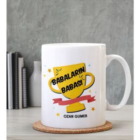 Hediye Zengini Kişiye Özel Babaların Babası Tasarımlı Beyaz Kupa