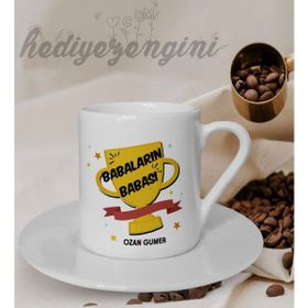 Hediye Zengini Kişiye Özel Babaların Babası Temalı Beyaz Kahve Fincanı
