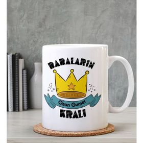 Hediye Zengini Kişiye Özel Babaların Kralı 2 Tasarımlı Beyaz Kupa
