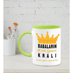 Hediye Zengini Kişiye Özel Babaların Kralı 3 Tasarımlı Beyaz Kupa