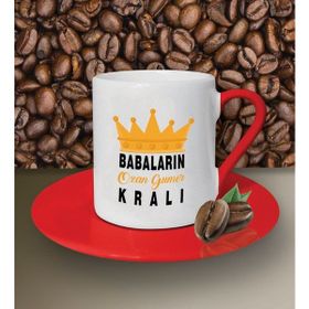 Hediye Zengini Kişiye Özel Babaların Kralı 3 Tasarımlı Siyah Kahve Fincanı
