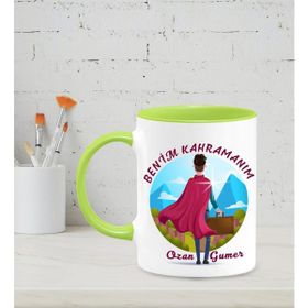 Hediye Zengini Kişiye Özel Benim Kahramanım Tasarımlı Beyaz Kupa