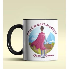 Hediye Zengini Kişiye Özel Benim Kahramanım Tasarımlı Beyaz Kupa