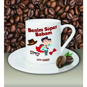 Hediye Zengini Kişiye Özel Benim Süper Babam Tasarımlı Beyaz Kahve Fincanı