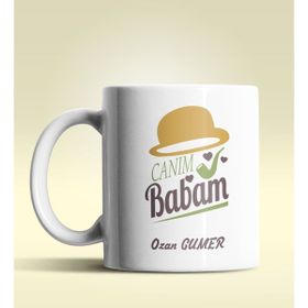 Hediye Zengini Kişiye Özel Canım Babam 2 Tasarımlı Beyaz Kupa Bardak
