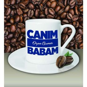 Hediye Zengini Kişiye Özel Canım Babam 6 Tasarımlı Beyaz Kahve Fincanı