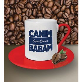 Hediye Zengini Kişiye Özel Canım Babam 6 Tasarımlı Beyaz Kahve Fincanı