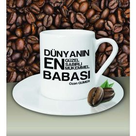 Hediye Zengini Kişiye Özel Dünyanın En En En Babası 2 Temalı Beyaz Kahve Fincanı