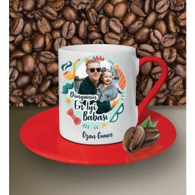 Hediye Zengini Kişiye Özel Dünyanın En Iyi Babası Temalı Kırmızı Kahve Fincanı