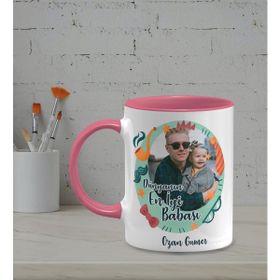 Hediye Zengini Kişiye Özel Dünyanın En İyi Babası Temalı Pembe Renk Kupa
