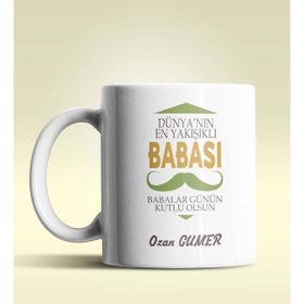 Hediye Zengini Kişiye Özel Dünyanın En Yakışıklı Babası Tasarımlı Beyaz Kupa