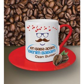 Hediye Zengini Kişiye Özel En Baba Adam Benim Babam Tasarım Beyaz Kahve Fincanı